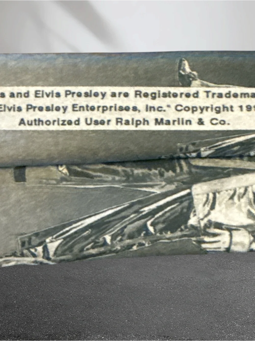 Vintage Elvis Presley Ralph Marlin Black/White Necktie